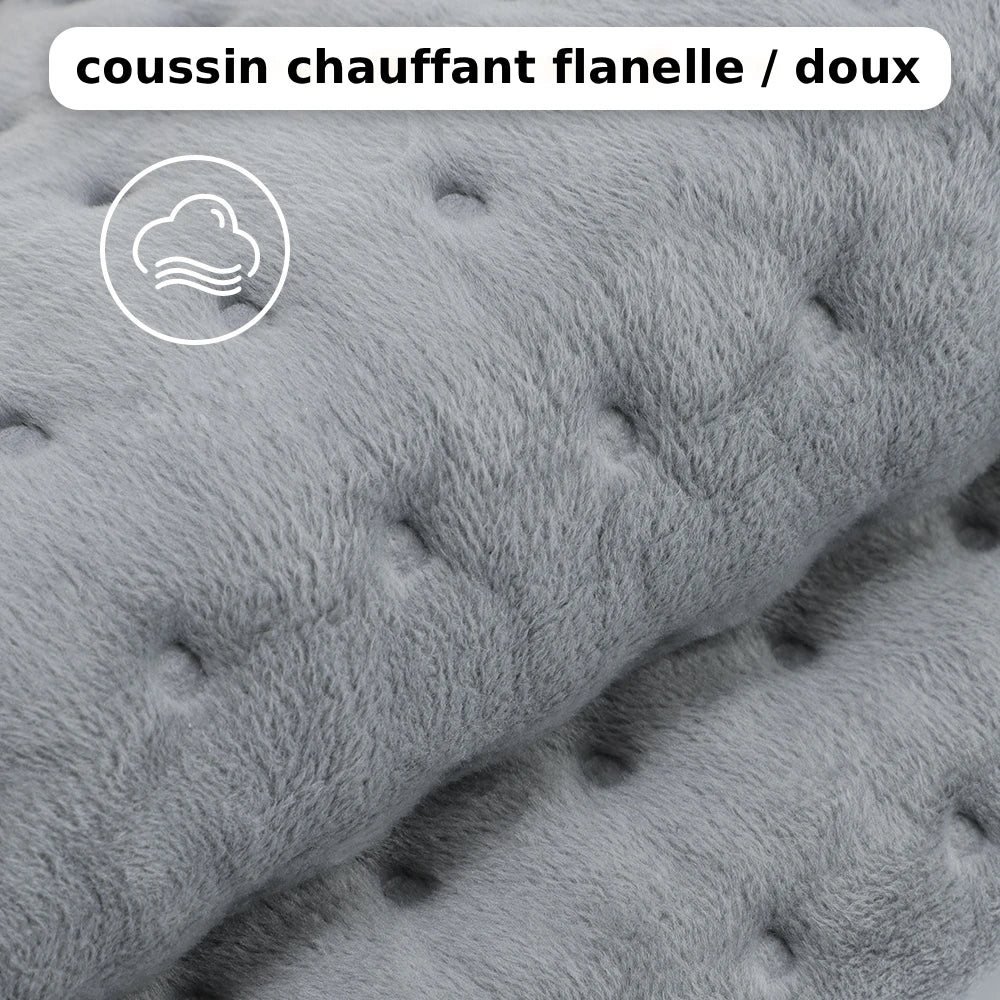 coussin chauffant flanelle doux