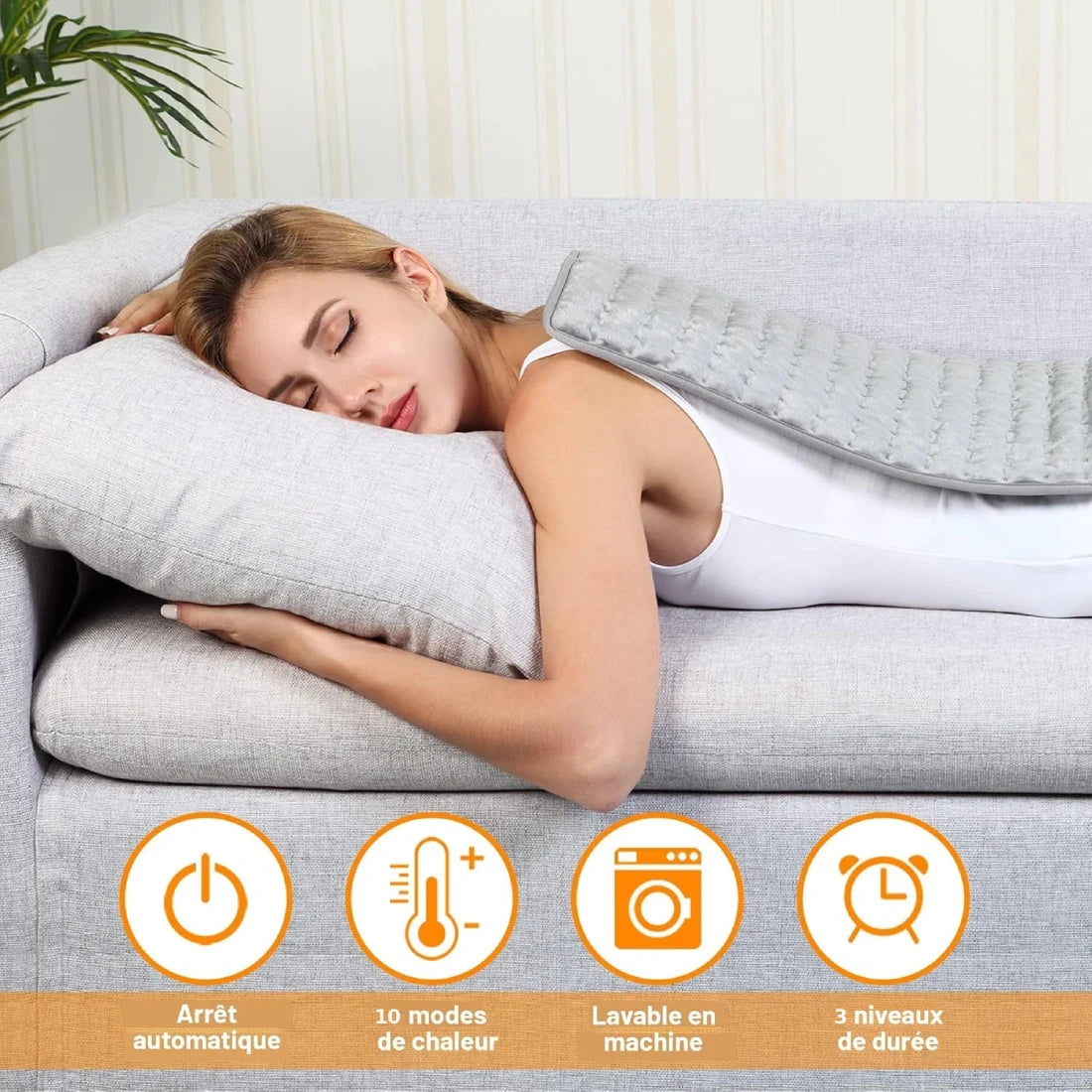 coussin chauffant réglable
